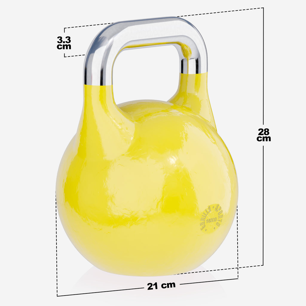 Varžybinė gira 16 kg, geltona, lieto plieno