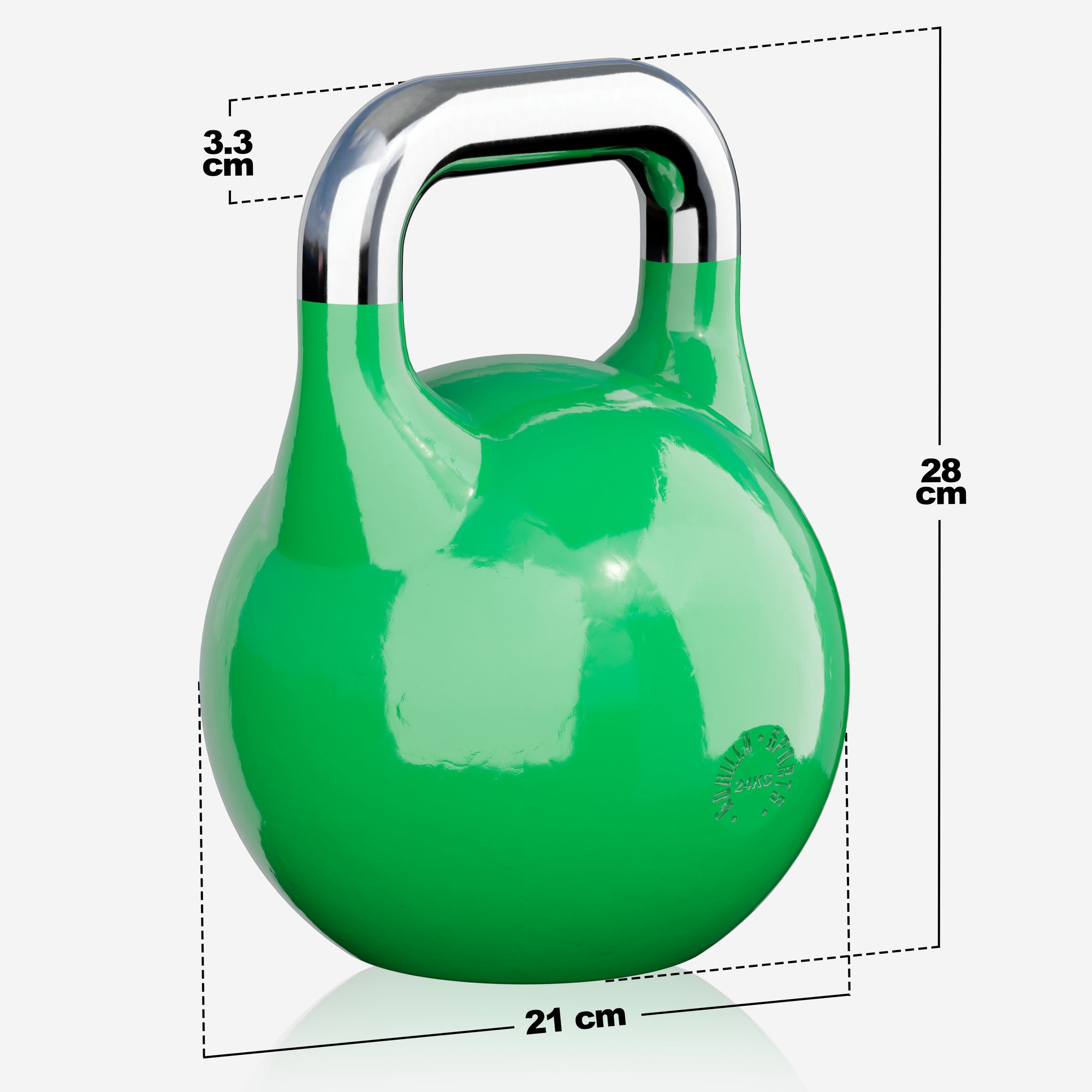 Varžybinė gira 24 kg, žalia, lieto plieno