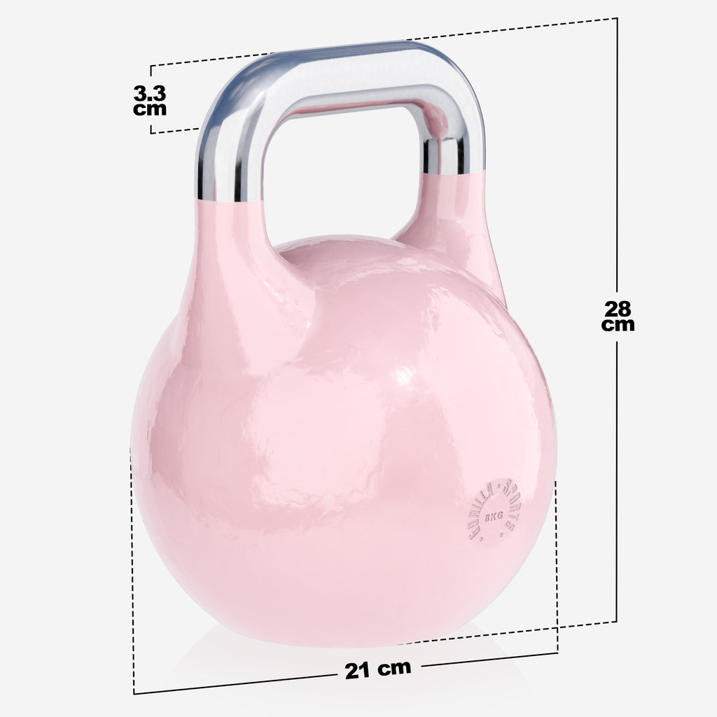 Varžybinė gira 8 kg, rožinė, lieto plieno