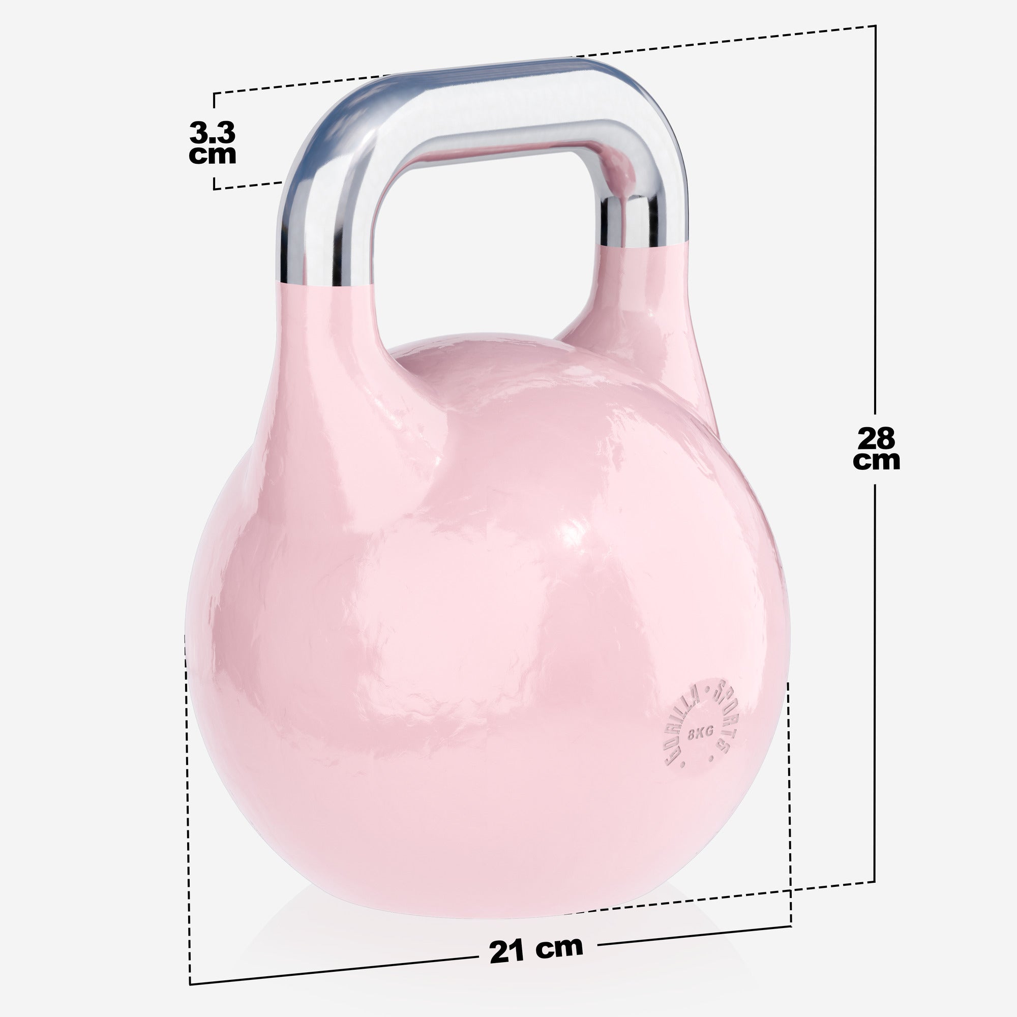 Varžybinė gira 8 kg, rožinė, lieto plieno