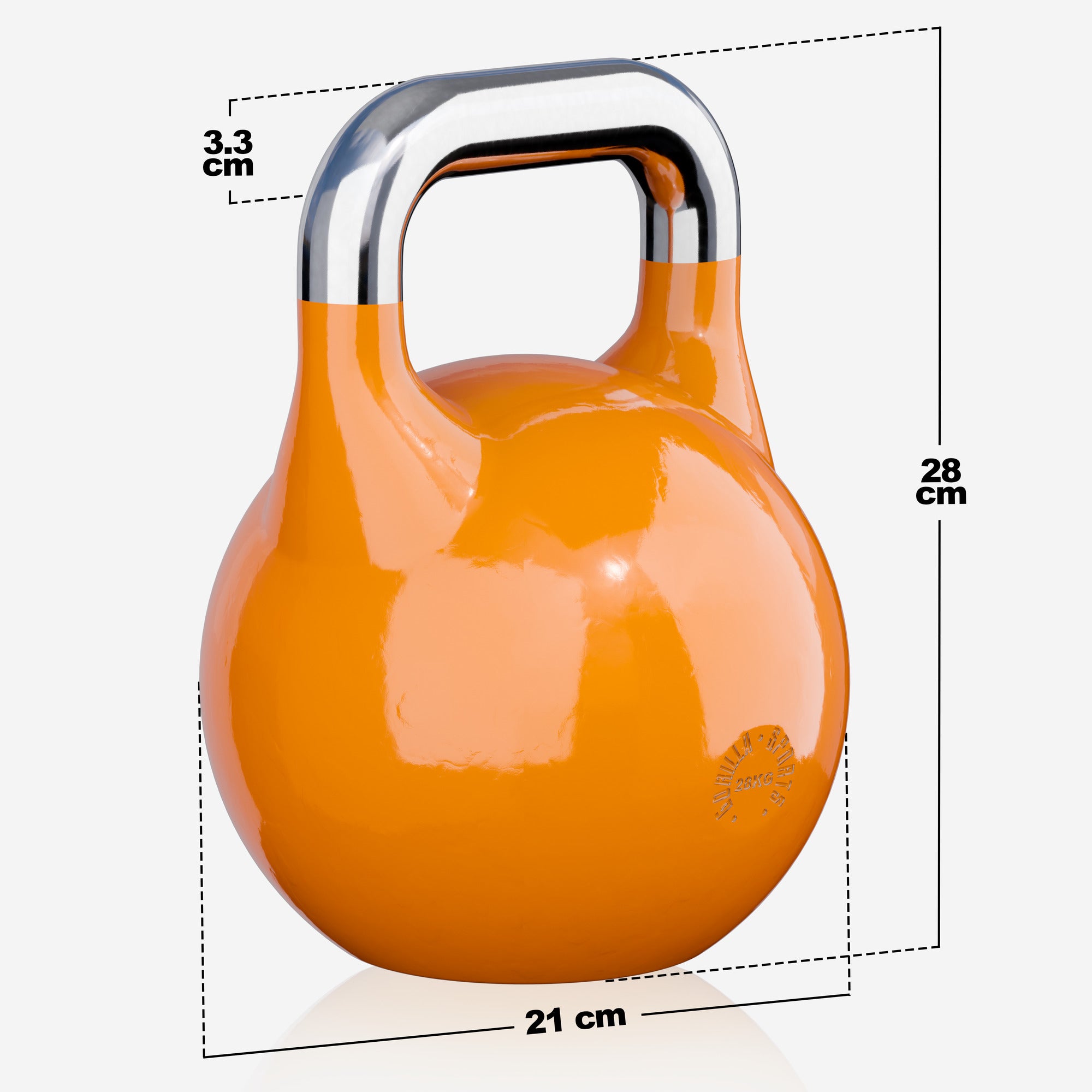Varžybinė gira 28 kg, oranžinė, lieto plieno