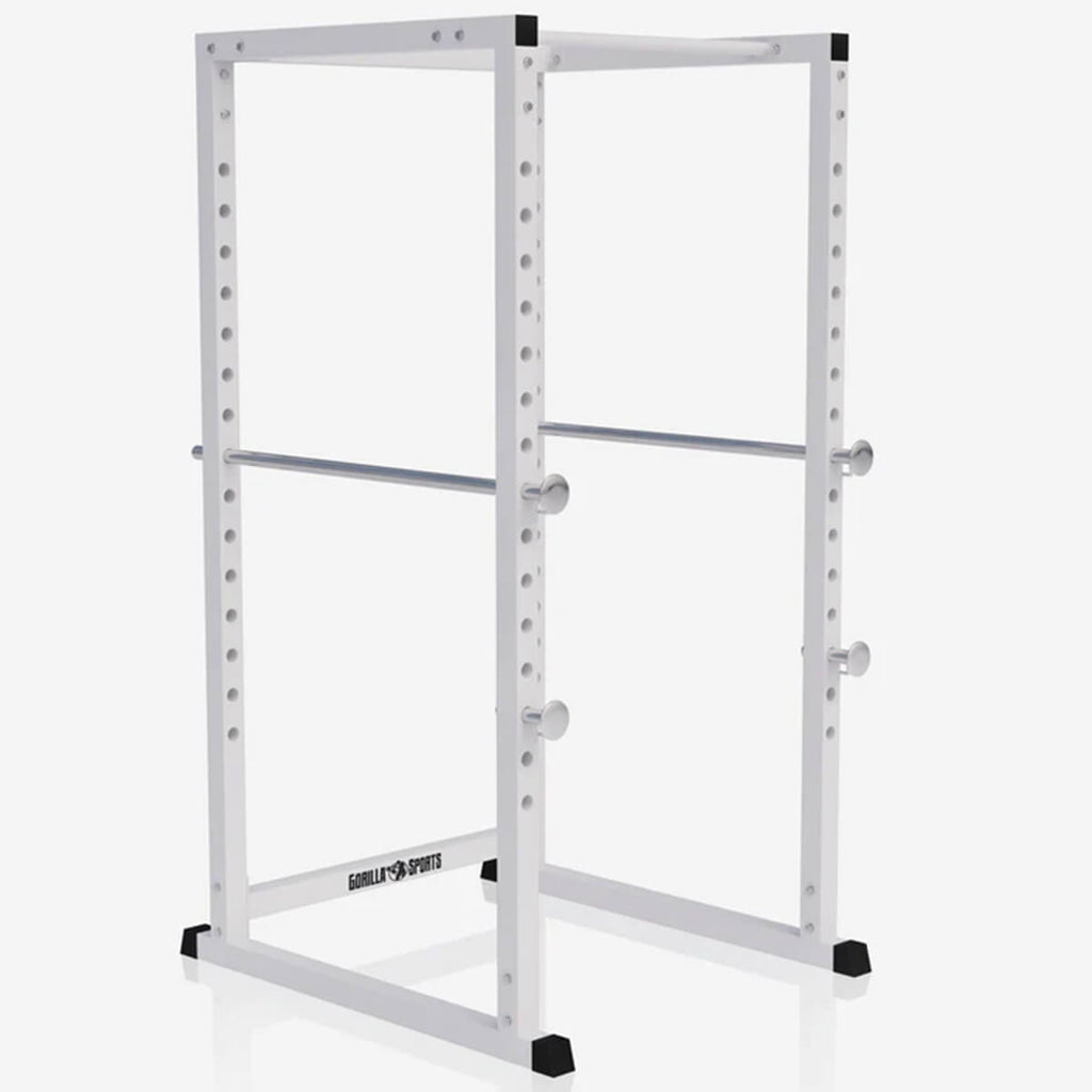Power Rack pritūpimų stovas su apsauginiais strypais ir prisitraukimų skersiniu