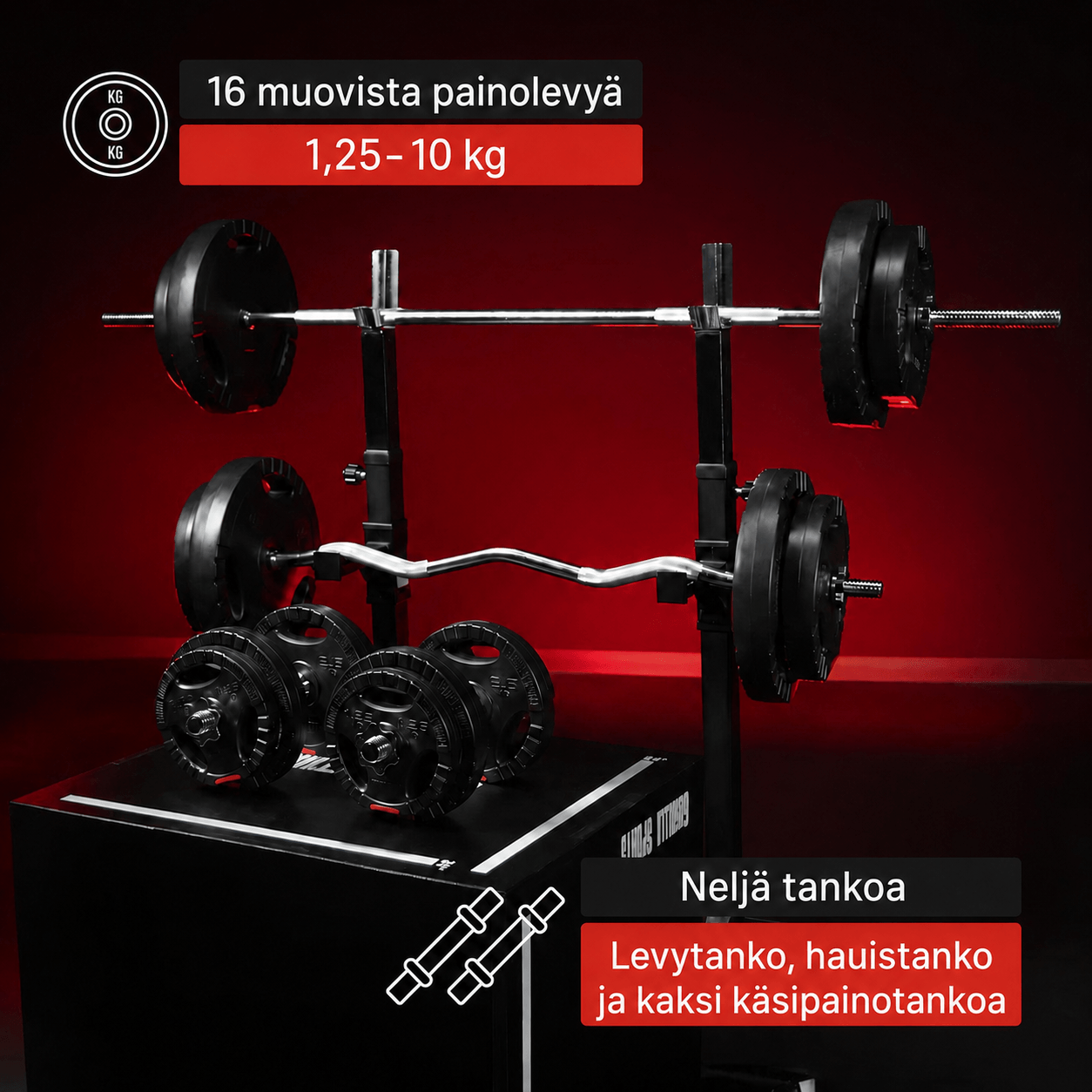 Vinilinis Tri Grip štangos rinkinys 100 kg
