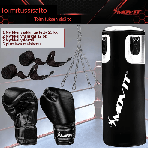 Bokso rinkinys 25 kg – bokso maišas, 12 oz pirštinės ir bintai