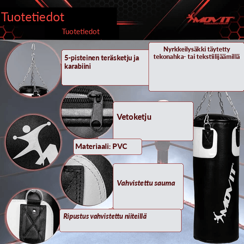 Bokso rinkinys 25 kg – bokso maišas, 12 oz pirštinės ir bintai
