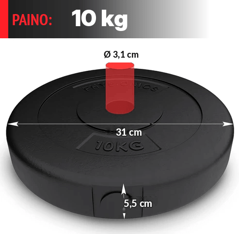 Viniliniai svorių diskai 30 mm, 5–30 kg