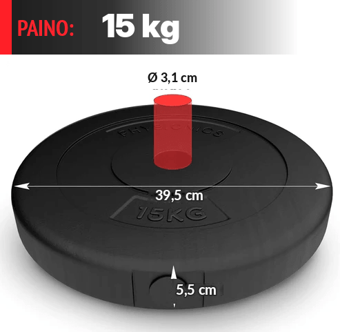 Viniliniai svorių diskai 30 mm, 5–30 kg