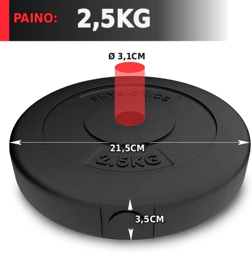 Viniliniai svorių diskai 30 mm, 5–30 kg