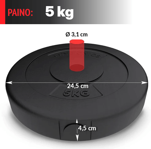 Viniliniai svorių diskai 30 mm, 5–30 kg